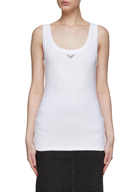 prada ribbed tank top in pink|prada tank tops.